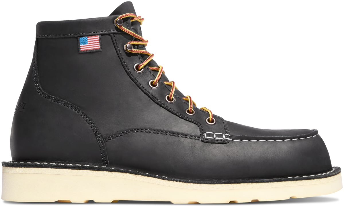 Danner Bull Run Moc Toe 6" Black Steel Toe